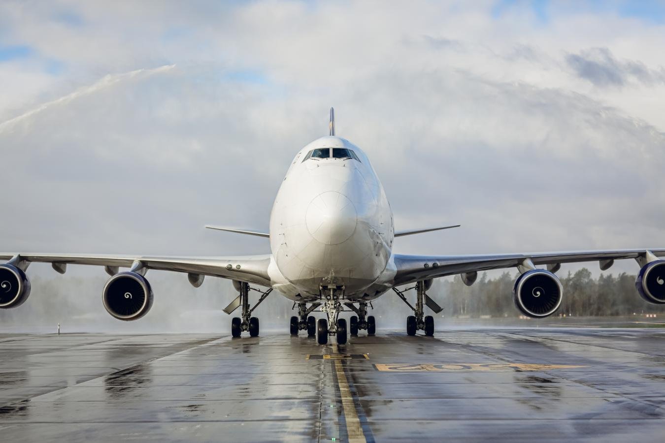 Cargo aircraft on apron at Riga